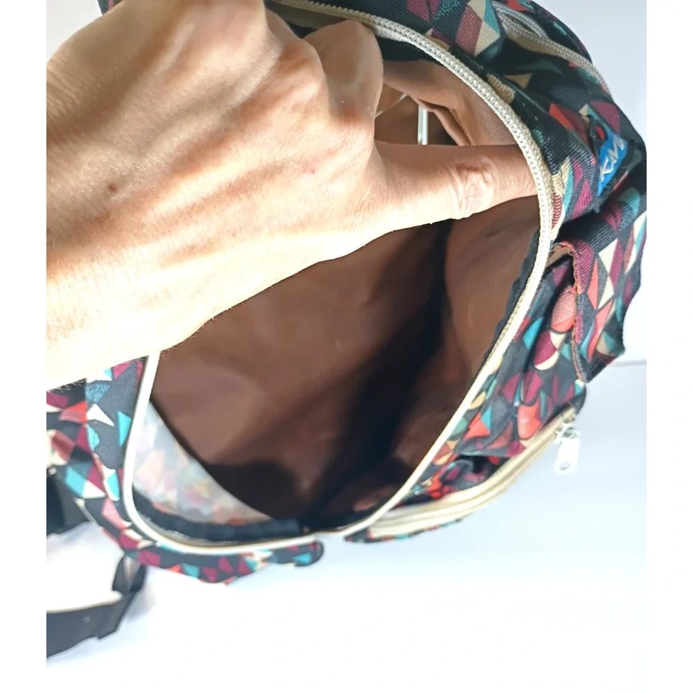 KAVU Jumble Dash Geometric Rope Sling Backpack Crossbody Cotton Canvas Retired